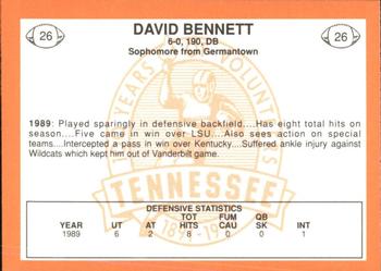1990 Tennessee Volunteers Centennial #26 David Bennett Back