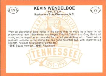1990 Tennessee Volunteers Centennial #29 Kevin Wendelboe Back