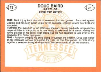 1990 Tennessee Volunteers Centennial #73 Doug Baird Back