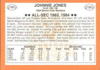 1990 Tennessee Volunteers Centennial #186 Johnnie Jones Back