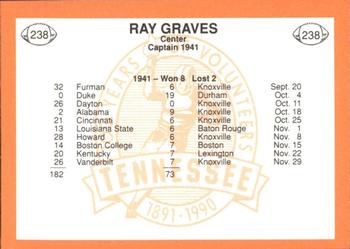 1990 Tennessee Volunteers Centennial #238 Ray Graves Back