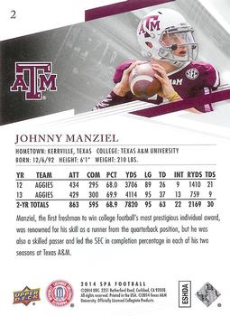 2014 SP Authentic #2 Johnny Manziel Back