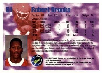 1992 Classic Blister #51 Robert Brooks Back