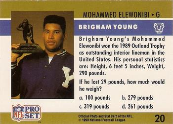 1990 Pro Set FACT Cincinnati #20 Mohammed Elewonibi Back