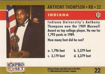 1990 Pro Set FACT Cincinnati #22 Anthony Thompson Back