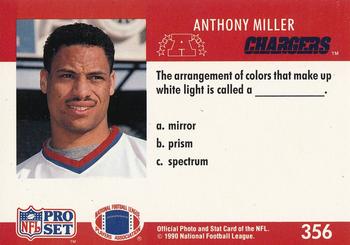 1990 Pro Set FACT Cincinnati #356 Anthony Miller Back