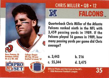 1990 Pro Set FACT Cincinnati #35 Chris Miller Back
