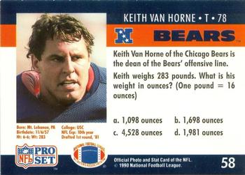1990 Pro Set FACT Cincinnati #58 Keith Van Horne Back