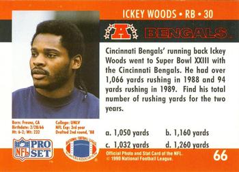 1990 Pro Set FACT Cincinnati #66 Ickey Woods Back