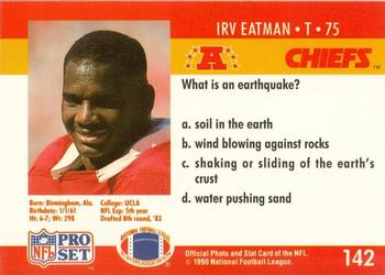 1990 Pro Set FACT Cincinnati #142 Irv Eatman Back