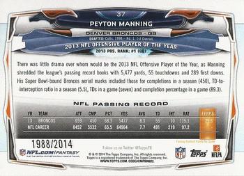 2014 Topps - Gold #37 Peyton Manning Back
