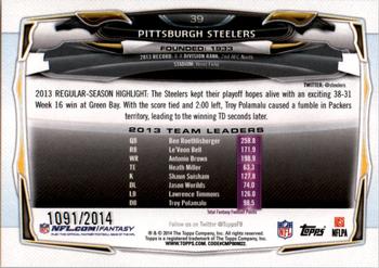 2014 Topps - Gold #39 Pittsburgh Steelers Back