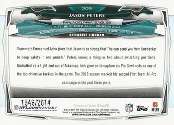 2014 Topps - Gold #209 Jason Peters Back