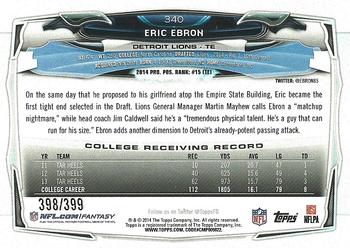 2014 Topps - Camo #340 Eric Ebron Back