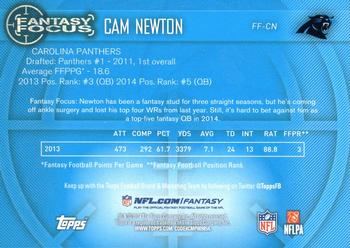 2014 Topps - Fantasy Focus #FF-CN Cam Newton Back