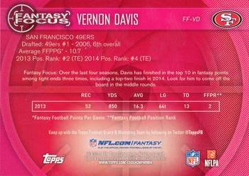 2014 Topps - Fantasy Focus #FF-VD Vernon Davis Back