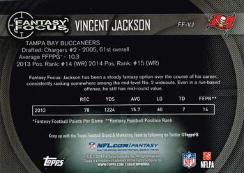 2014 Topps - Fantasy Focus #FF-VJ Vincent Jackson Back