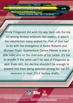 2014 Topps - Fantasy Strategies #FFS-LF Larry Fitzgerald Back