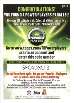 2014 Topps - Power Players #PP-17 Mohamed Sanu Back
