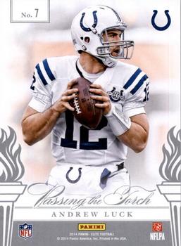2014 Panini Elite - Passing the Torch Silver #7 Peyton Manning / Andrew Luck Back