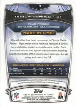 2014 Bowman Chrome #199 Aaron Donald Back
