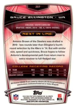 2014 Bowman Chrome #207 Bruce Ellington Back