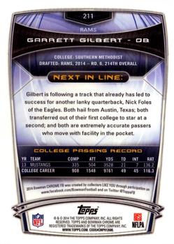 2014 Bowman Chrome #211 Garrett Gilbert Back