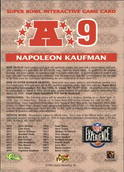 1996 Classic NFL Experience - Super Bowl Game #A9 Napoleon Kaufman Back