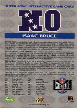 1996 Classic NFL Experience - Super Bowl Game #N0 Isaac Bruce Back