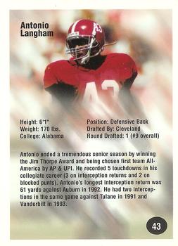 1994 Superior Rookies - Autographs #43 Antonio Langham Back