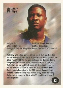 1994 Superior Rookies - Autographs #32 Anthony Phillips Back