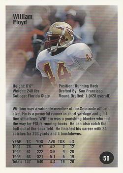 1994 Superior Rookies - Autographs #50 William Floyd Back