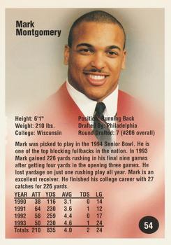 1994 Superior Rookies - Autographs #54 Mark Montgomery Back