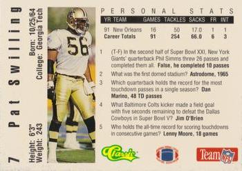 1992 Classic NFL Game #7 Pat Swilling Back