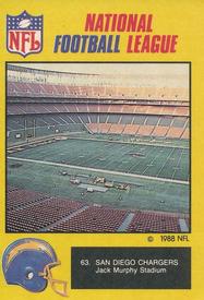 1988 Monty Gum NFL - Stickers #63 Jack Murphy Stadium Inside Front