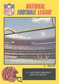 1988 Monty Gum NFL - Stickers #8 Cincinnati Bengals Front