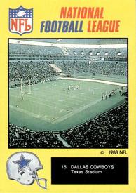 1988 Monty Gum NFL - Stickers #16 Dallas Cowboys Front