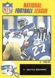 1988 Monty Gum NFL - Stickers #71 Seattle Seahawks Front