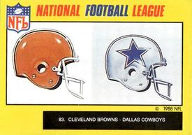 1988 Monty Gum NFL - Stickers #83 Helmets - Browns / Cowboys Front