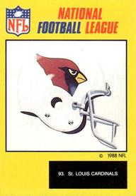 1988 Monty Gum NFL - Stickers #93 St. Louis Cardinals Front