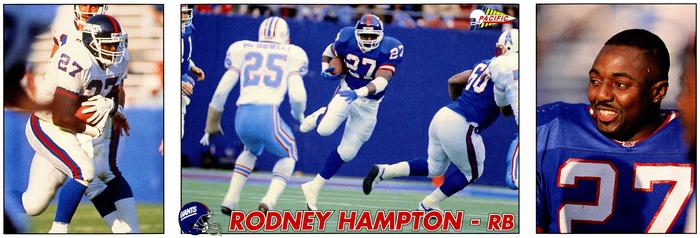 1992 Pacific Triple Folder #19 Rodney Hampton Front