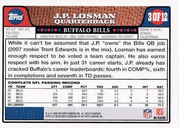 2008 Topps Buffalo Bills #3 J.P. Losman Back