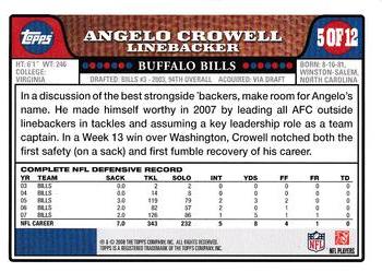 2008 Topps Buffalo Bills #5 Angelo Crowell Back