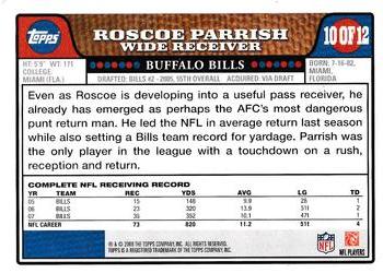 2008 Topps Buffalo Bills #10 Roscoe Parrish Back