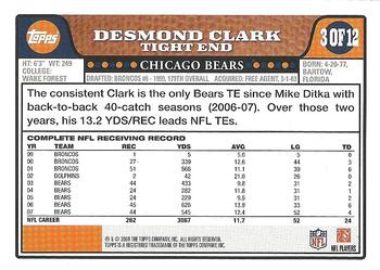 2008 Topps Chicago Bears #3 Desmond Clark Back
