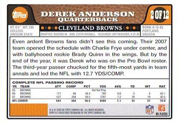 2008 Topps Cleveland Browns #2 Derek Anderson Back