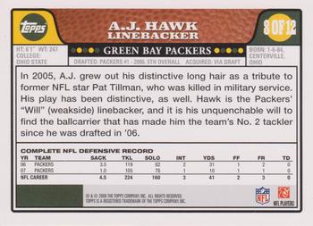 2008 Topps Green Bay Packers #8 A.J. Hawk Back