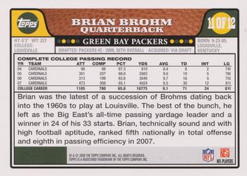 2008 Topps Green Bay Packers #11 Brian Brohm Back