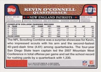 2008 Topps New England Patriots #NE11 Kevin O'Connell Back