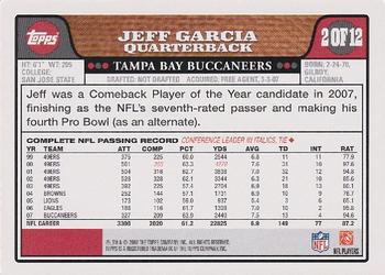 2008 Topps Tampa Bay Buccaneers #2 Jeff Garcia Back